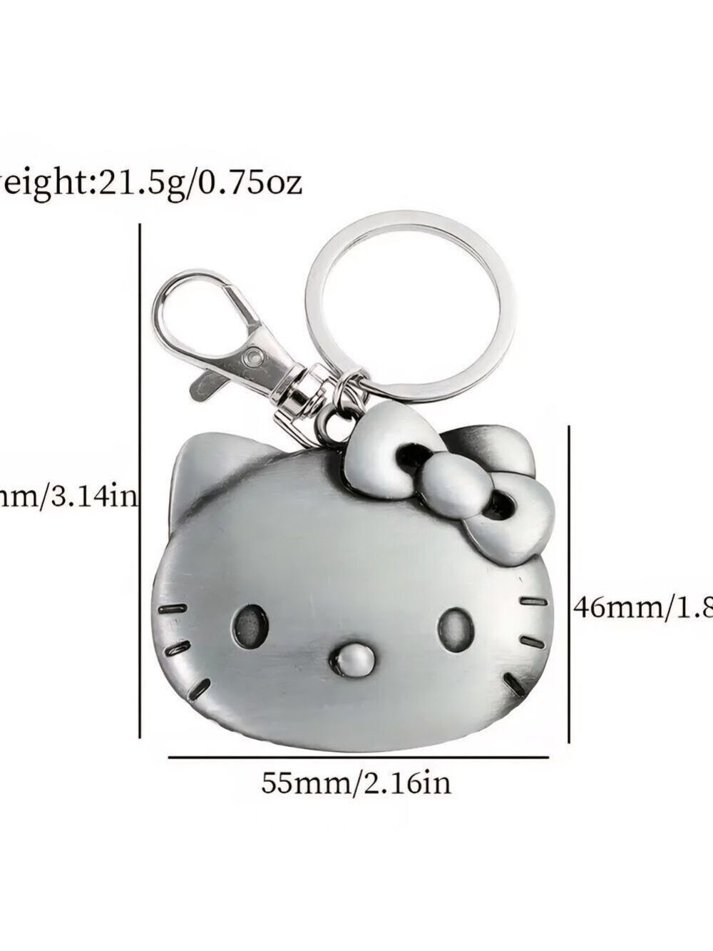 Hello Kitty Silvertone Keychain - Picture 3 of 3
